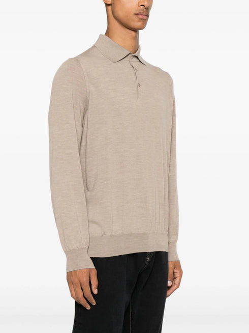 fine-knit polo shirt
